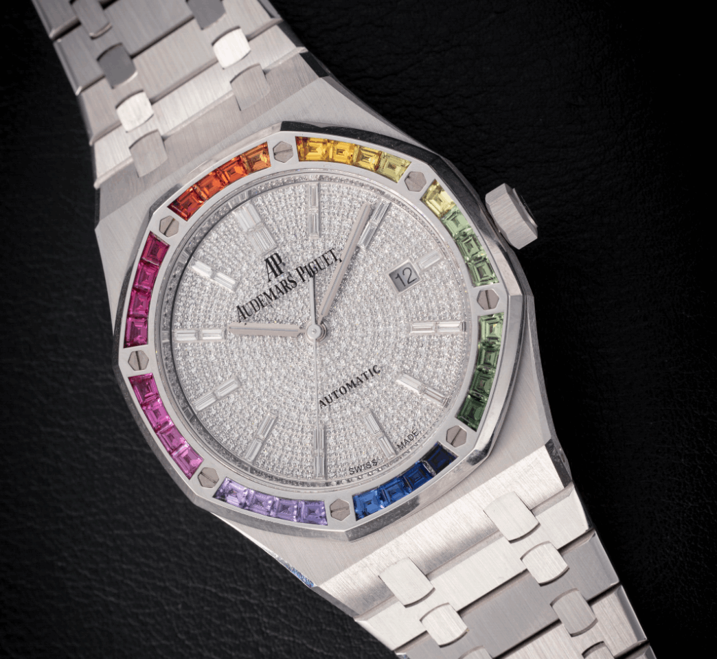 Audemars Piguet Royal Oak Ref. 15413Bc Rainbow A Rare Limited Edition Gold And Diamond-Set