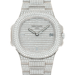 Patek Philippe White Gold & Pave Diamond Set Nautilus 5719/1G-001 Watches
