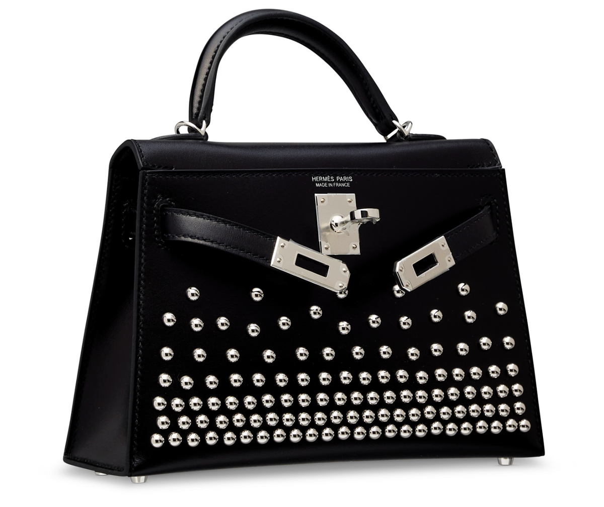 Kelly II 20 Clouté in Black Box Calfskin Limited Edition