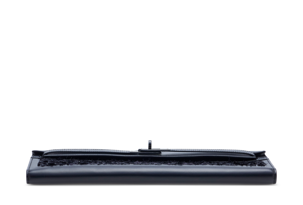 Kelly Cut Black Box Calfskin Feathers & Black PVD Hardware (So Black Edition)