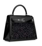 Kelly28 Black Box Calfskin Sellier Feathers & Black PVD Hardware (So Black Edition)