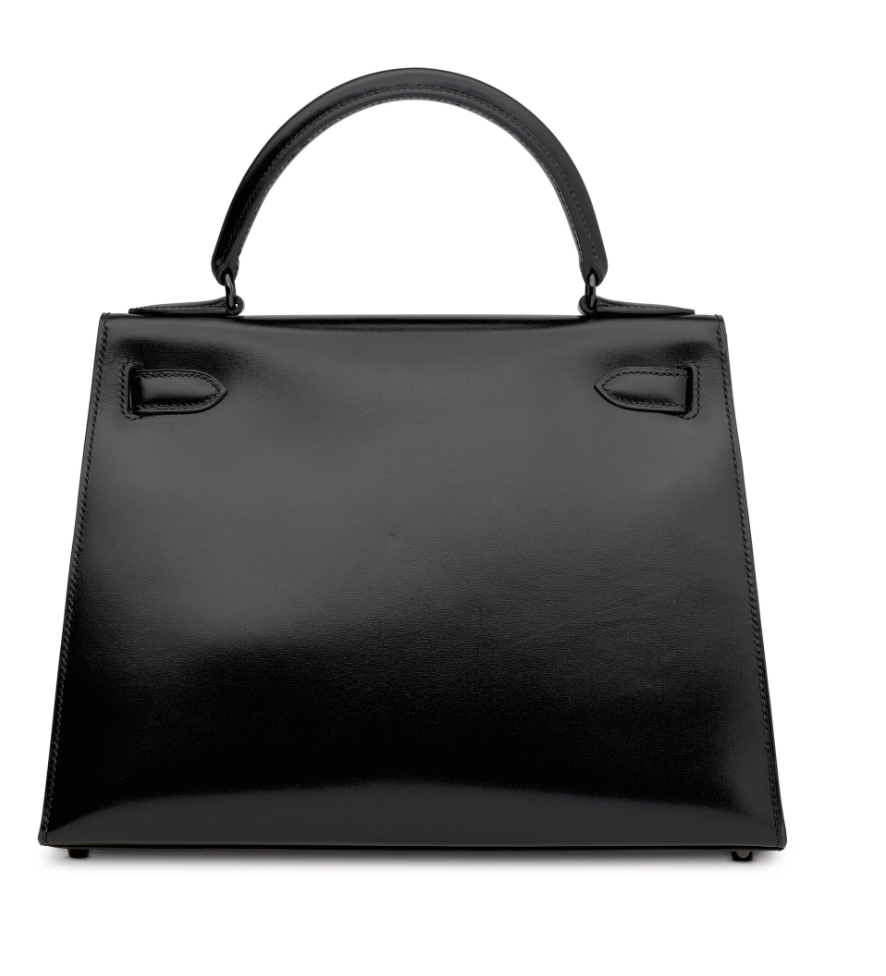 Kelly28 Black Box Calfskin Sellier Feathers & Black PVD Hardware (So Black Edition)