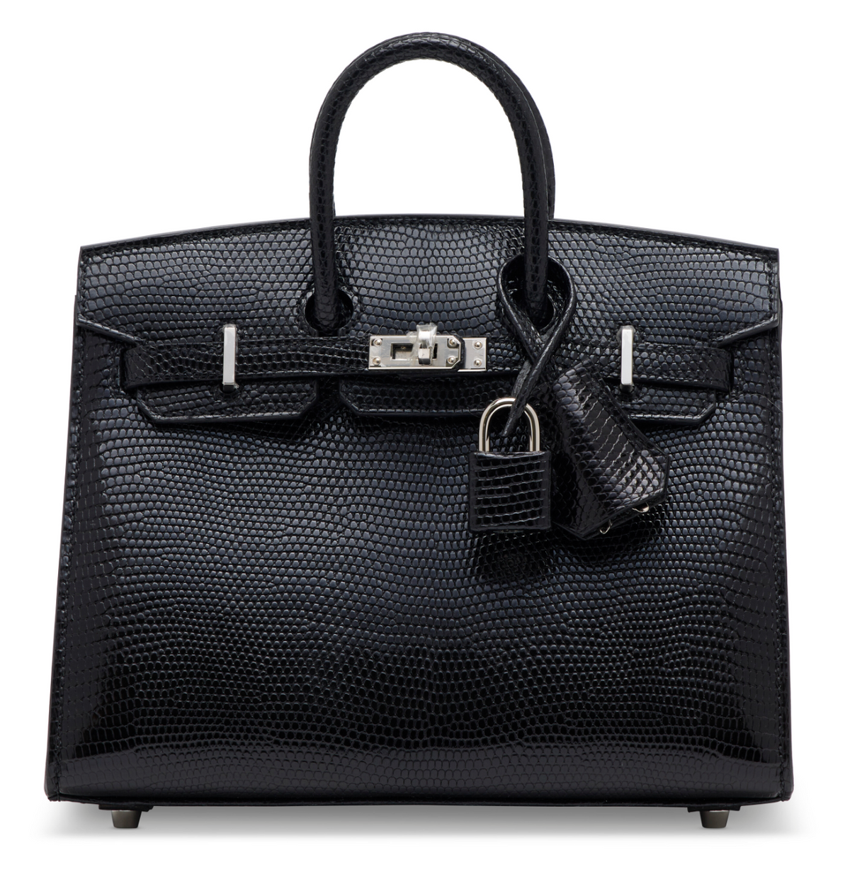 Birkin 20 Shiny Black Niloticus Lizard Palladium Sellier