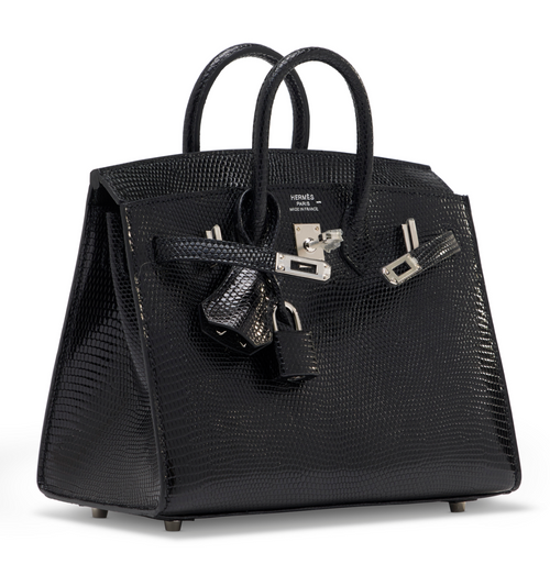 Birkin 20 Shiny Black Niloticus Lizard Palladium Sellier
