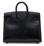 Birkin 20 Shiny Black Niloticus Lizard Palladium Sellier