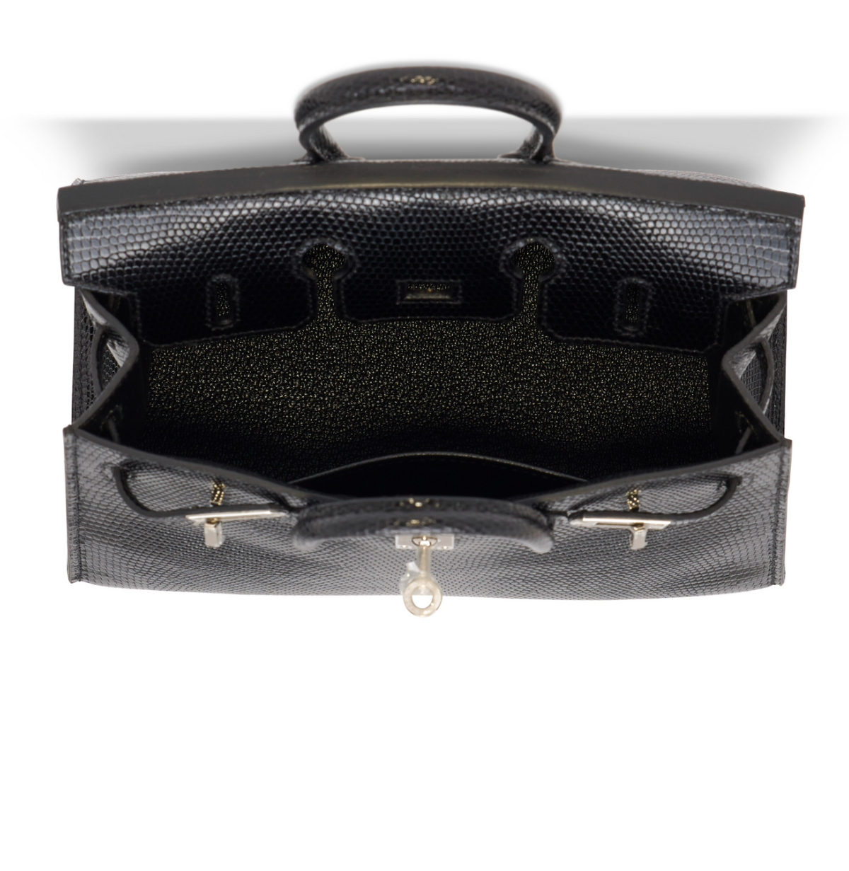 Birkin 20 Shiny Black Niloticus Lizard Palladium Sellier