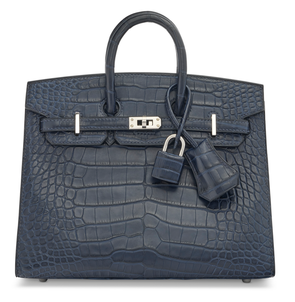Birkin 20 Matte Bleu Alligator Palladium