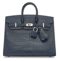 Birkin 20 Matte Bleu Alligator Palladium