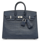 Birkin 20 Matte Bleu Alligator Palladium
