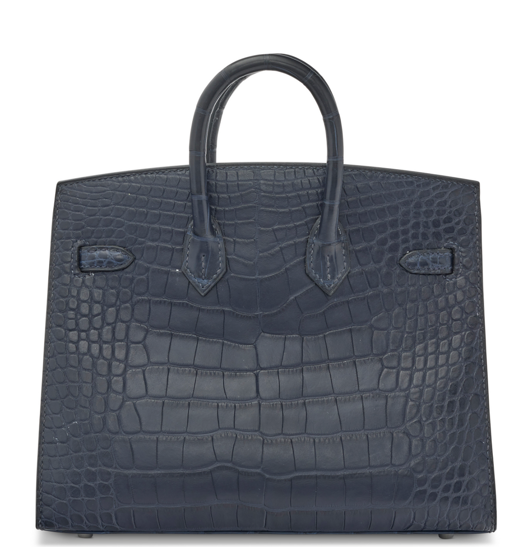 Birkin 20 Matte Bleu Alligator Palladium
