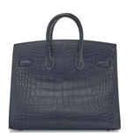 Birkin 20 Matte Bleu Alligator Palladium
