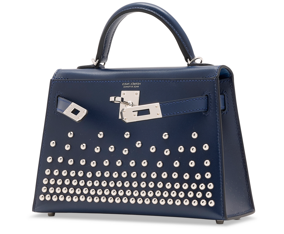Kelly II 20 Clouté in Bleu Abysse Box Calfskin Limited Edition