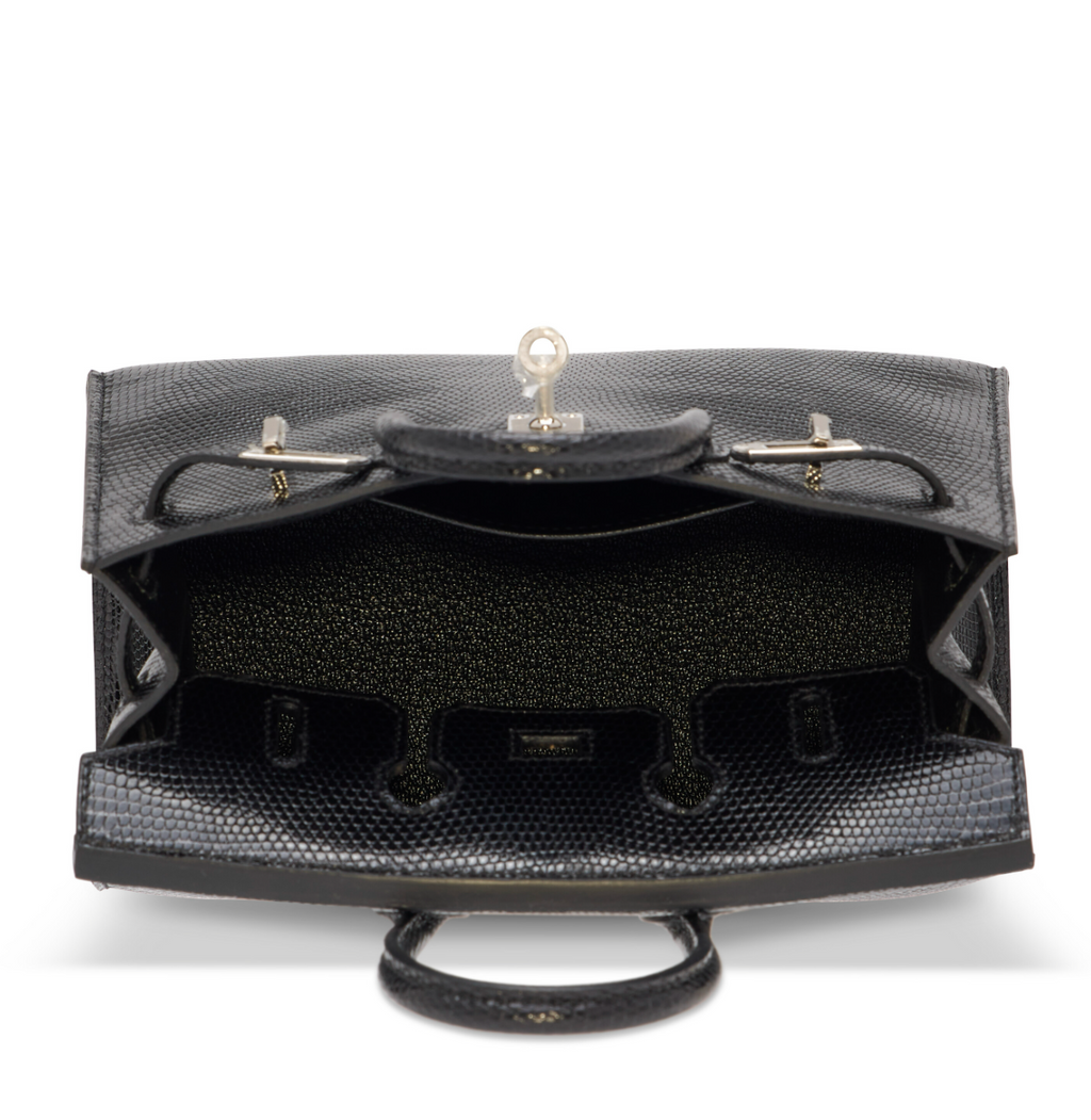 Birkin 20 Shiny Black Niloticus Lizard Palladium Sellier