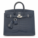 Birkin 20 Matte Bleu Alligator Palladium