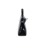 Kelly 20 Mini II Shiny Black Porosus Croco 18K White Gold Diamond Hardware