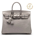 Birkin 25 Gris Perle Matte Alligator Hss Handbags