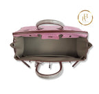 Birkin 25 Matte Pink 5P & Gris Perle Alligator Handbags