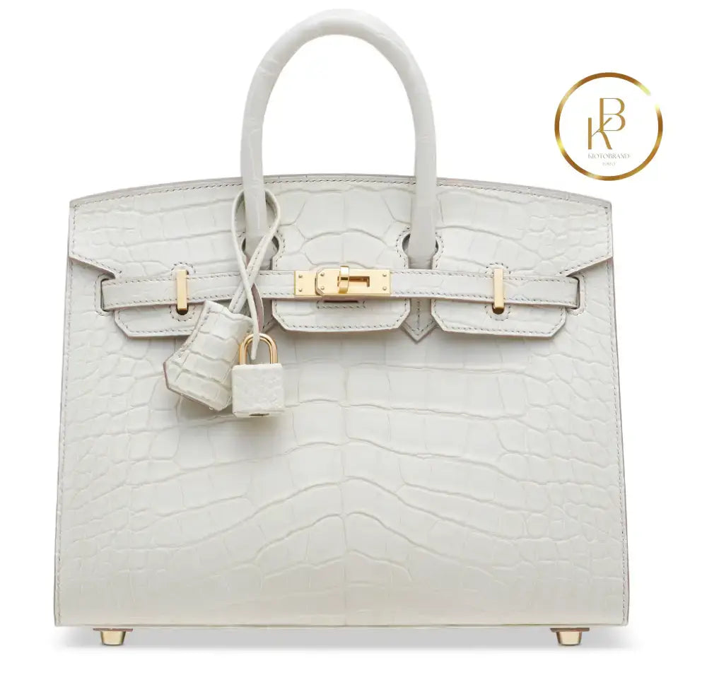 Birkin 25 Sellier Matte Beton Alligator Ghw Handbags