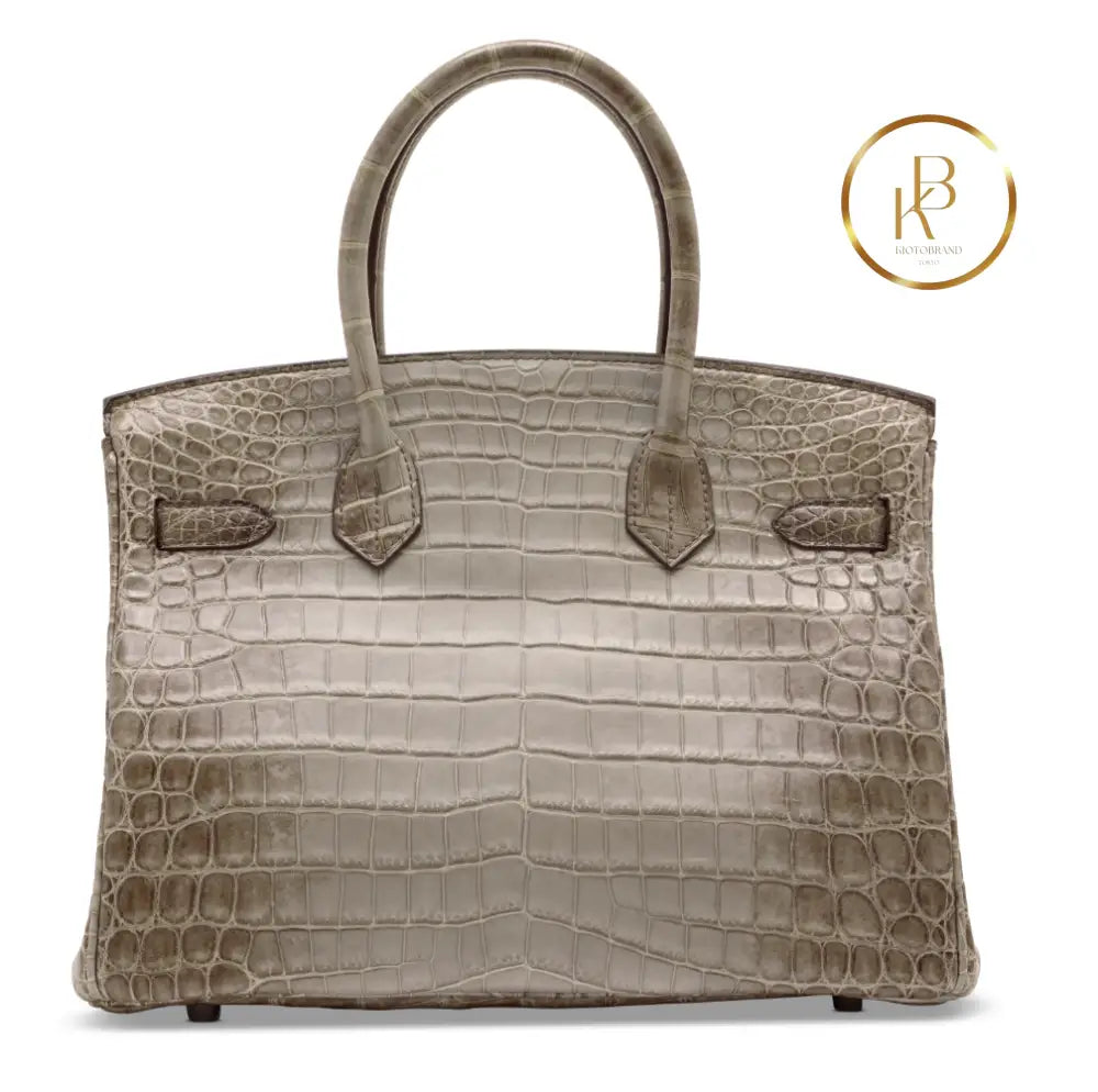 Birkin 30 Himalaya Matte Gris Cendrè 18K White Gold Diamond Hardware handbags