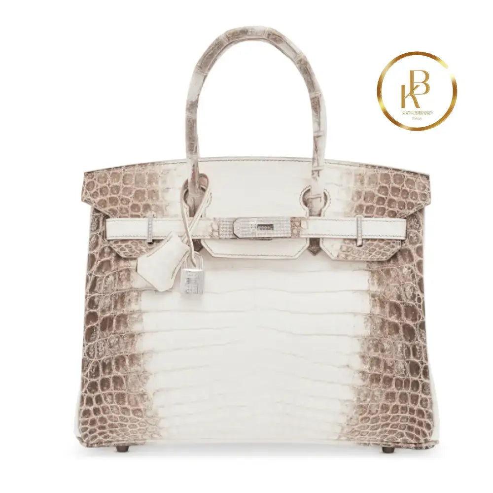 Birkin 30 Matte Himalaya Niloticus 18K White Gold Diamond Hardware