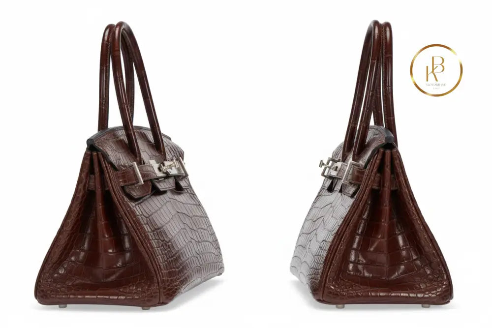 Birkin JPG 42 Matte Marron Fonce Porosus Croc Brushed Palladium handbags