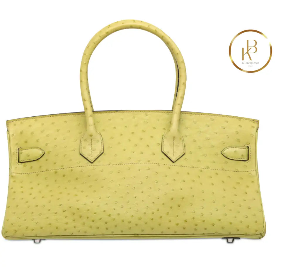 Birkin JPG Shoulder 42 I Vert Anis Ostrich Palladium handbags