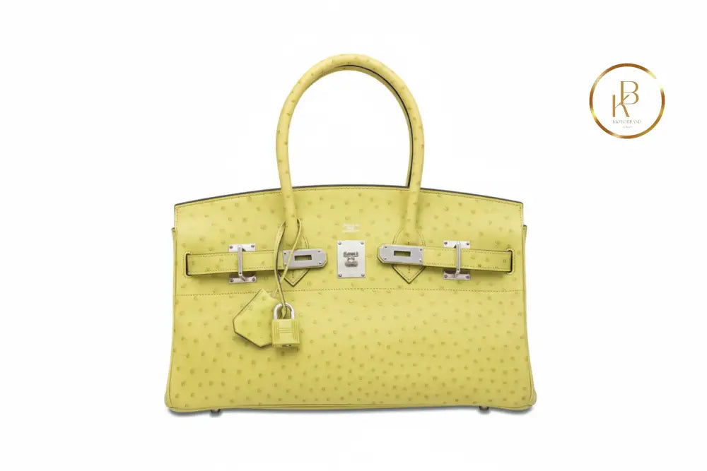 Birkin JPG Shoulder 42 I Vert Anis Ostrich Palladium handbags