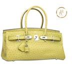 Birkin JPG Shoulder 42 I Vert Anis Ostrich Palladium handbags
