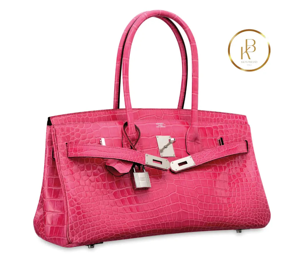 Birkin JPG Shoulder 42 Shiny Rose Tyrien Pororus Croco handbags