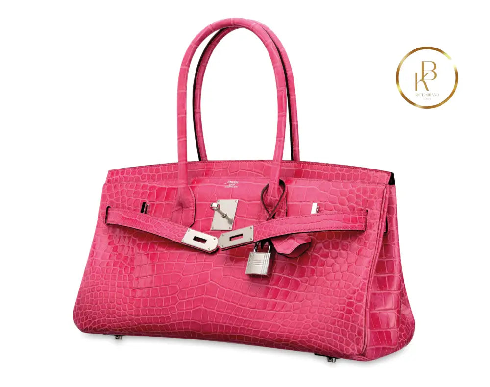 Birkin JPG Shoulder 42 Shiny Rose Tyrien Pororus Croco handbags