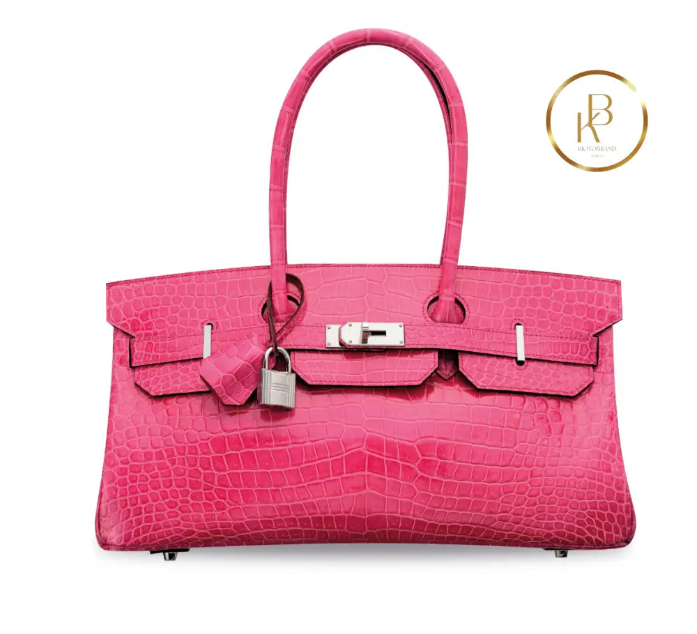 Birkin JPG Shoulder 42 Shiny Rose Tyrien Pororus Croco handbags