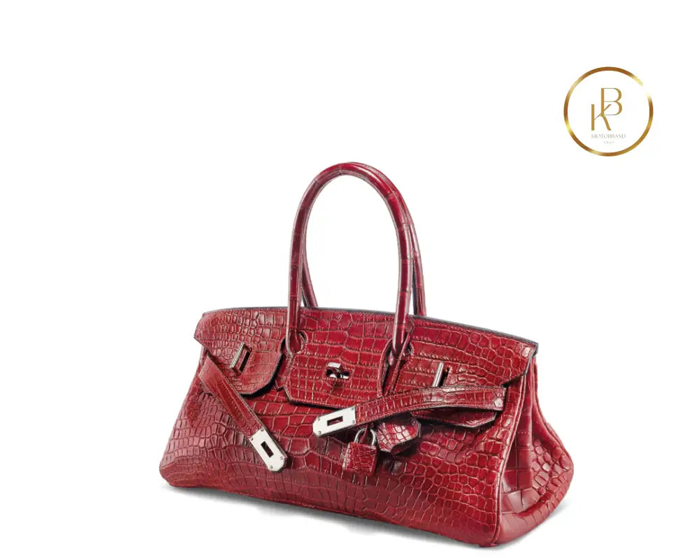 Birkin SAC JPG 42 I Shoulder Mat Rouge H Croco Palladium handbags