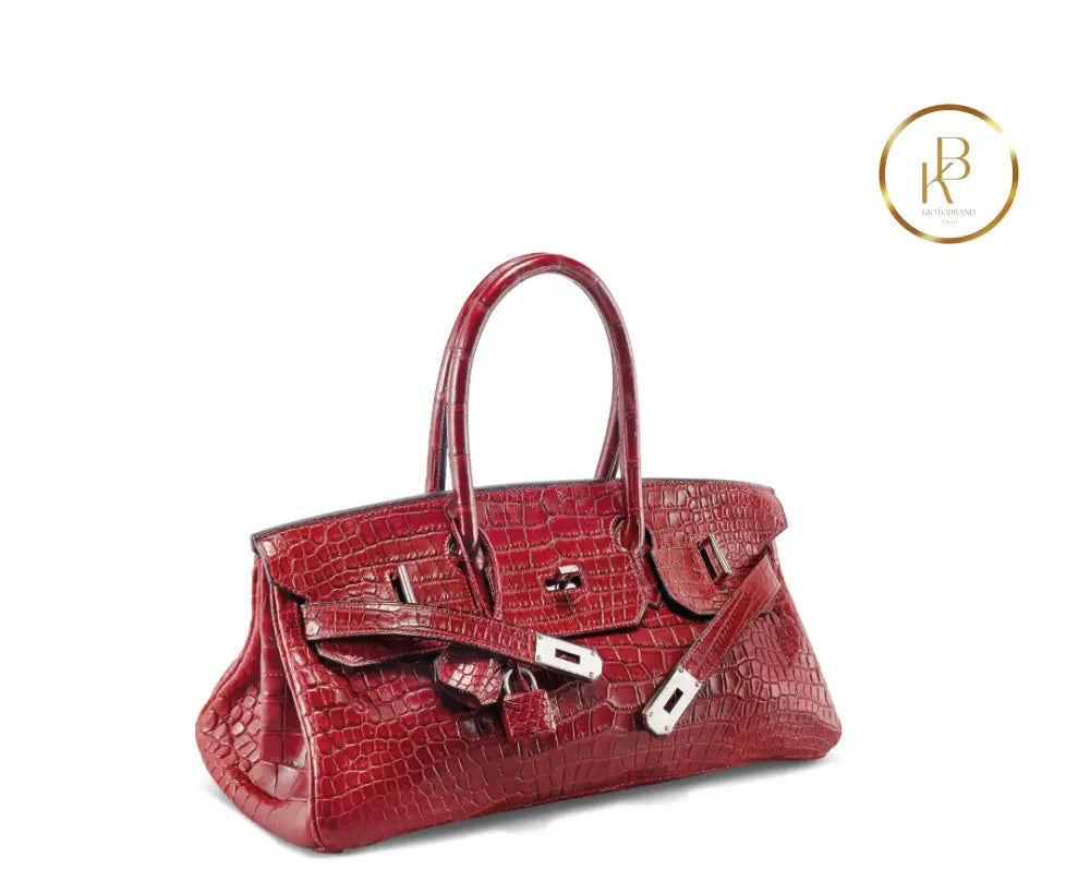 Birkin SAC JPG 42 I Shoulder Mat Rouge H Croco Palladium handbags
