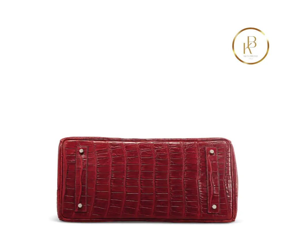 Birkin SAC JPG 42 I Shoulder Mat Rouge H Croco Palladium handbags