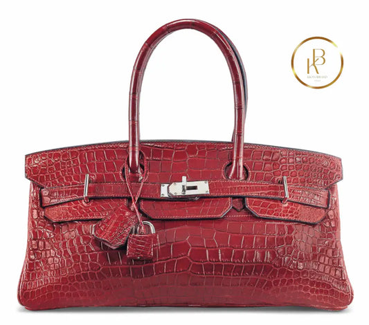 Birkin SAC JPG 42 I Shoulder Mat Rouge H Croco Palladium handbags