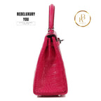 Kelly 25 Framboise Matte Alligator