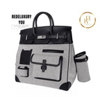 Birkin 40 Cargo Hac Black Evercalf Leather/Toile H Ecru Noir