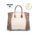 Birkin 25 Himalaya Matte White Niloticus Croc
