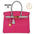 Birkin 30 Bag Hss Rose Shocking Gris Perle Chevre Special Order