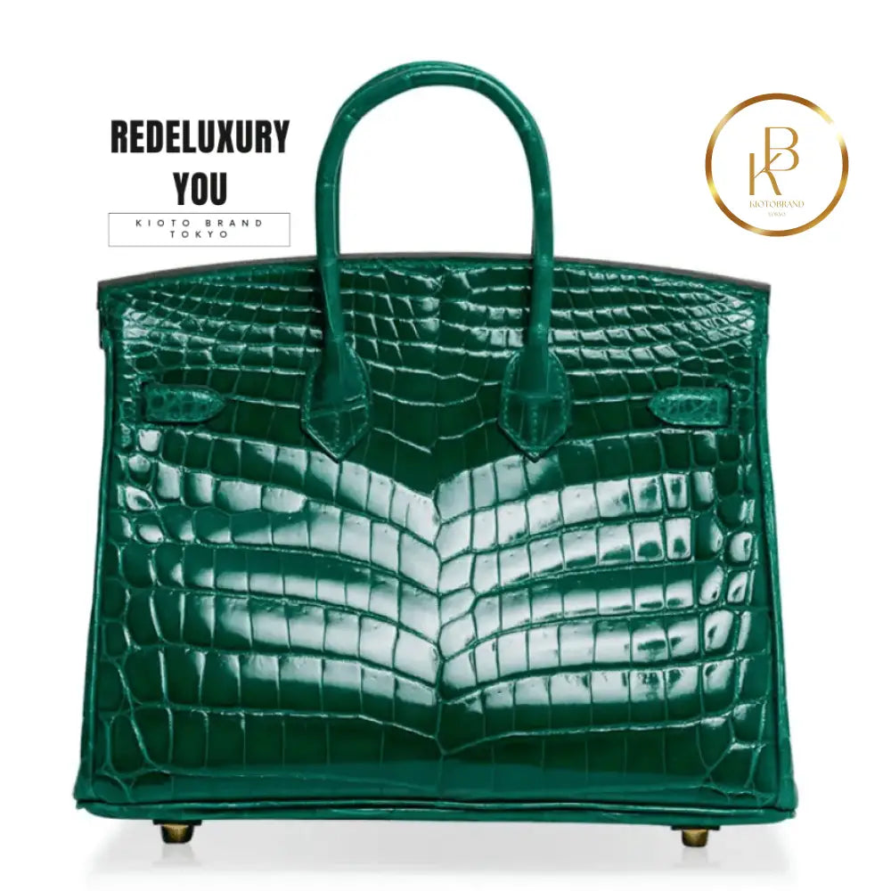 Birkin 25 Emerald Crocodile