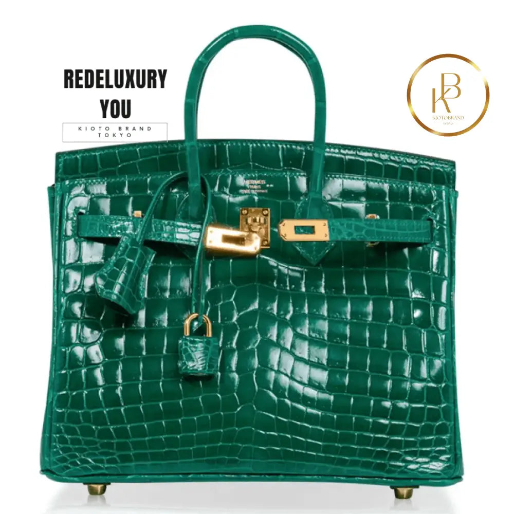 Birkin 25 Emerald Crocodile