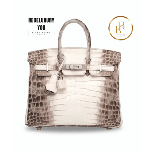 Birkin 25 Himalaya Matte White Niloticus Croc