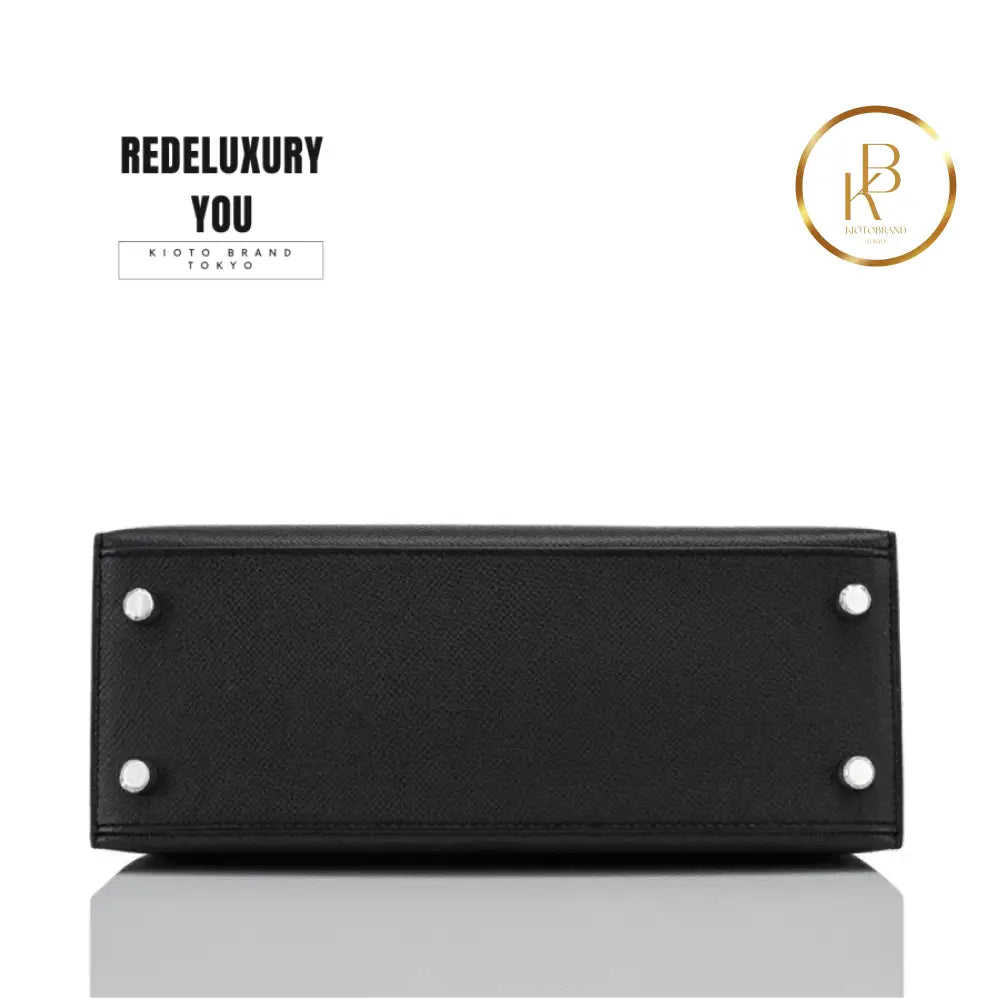 Kelly 25 Jet Black Epsom Sellier Palladium Hardware
