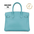 Birkin 30 Retourne Bleu Saint Cyr Clemence