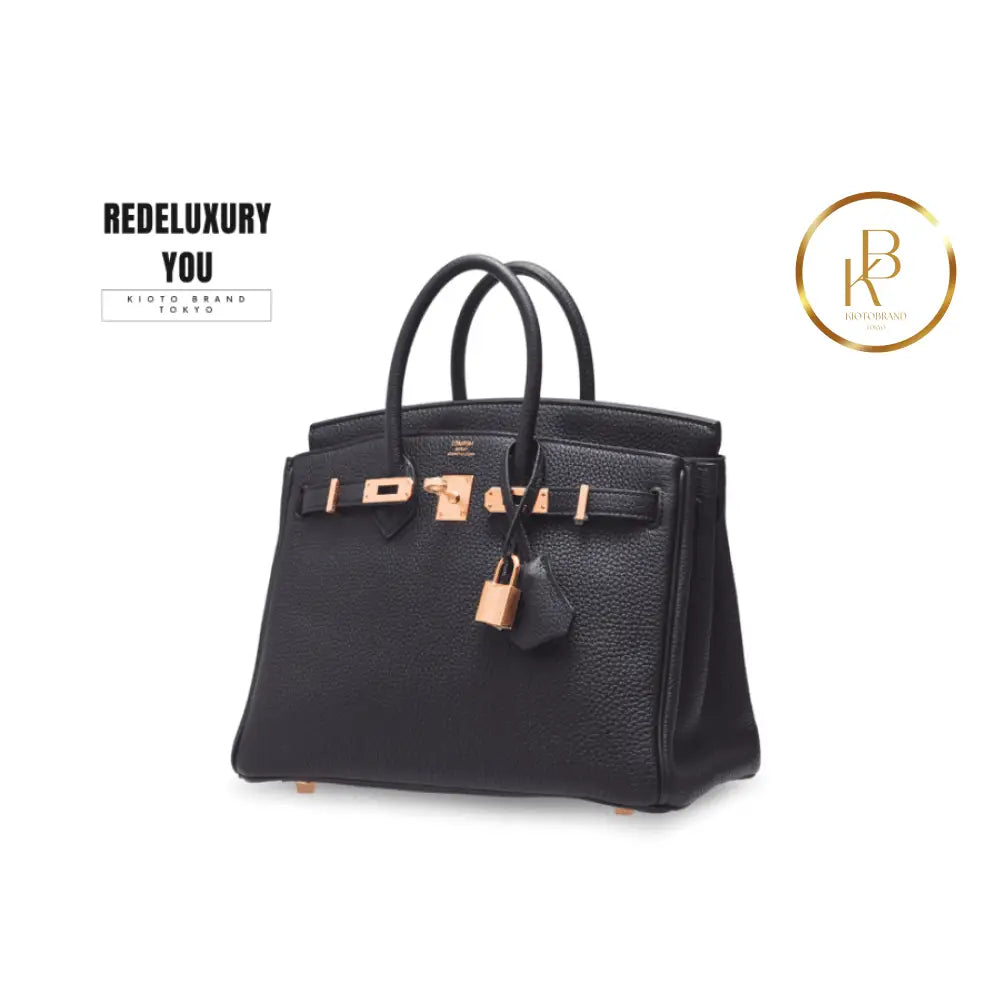 Birkin 25 Black Togo Rose Gold