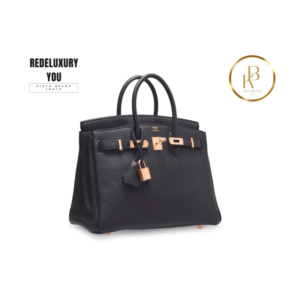 Birkin 25 Black Togo Rose Gold