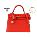 Kelly 25 Sellier Rouge Tomate Red Epsom Leather