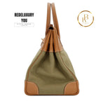 Birkin 35 Gold & Green Courchevel Canvas