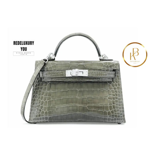 Kelly 20 Mini Pigeon Grey Crocodile