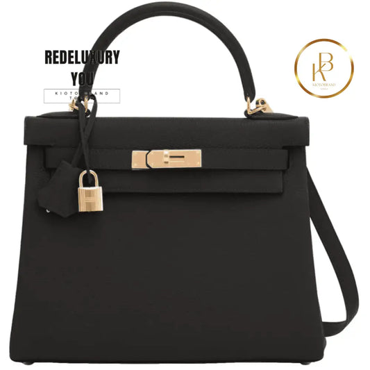 Kelly 28 Black Togo